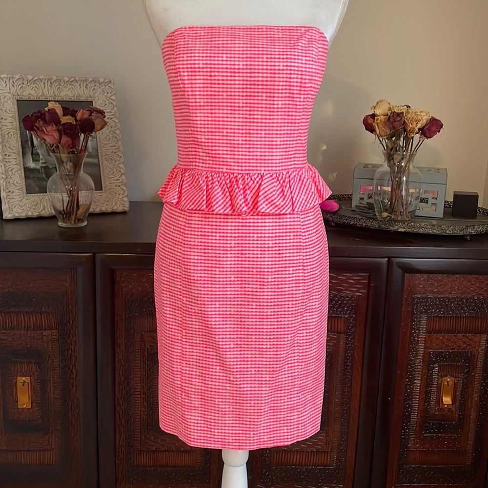 Lilly Pulitzer Lowe Dress Fiesta Pink Gingham size 6